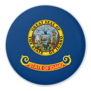 Bouton De Porte En Céramique Idaho State Flag