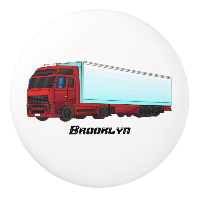 Bouton De Porte En Céramique Illustration de camion roumain (Devant)