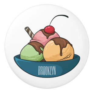 Bouton De Porte En Céramique Illustration de crème glacée