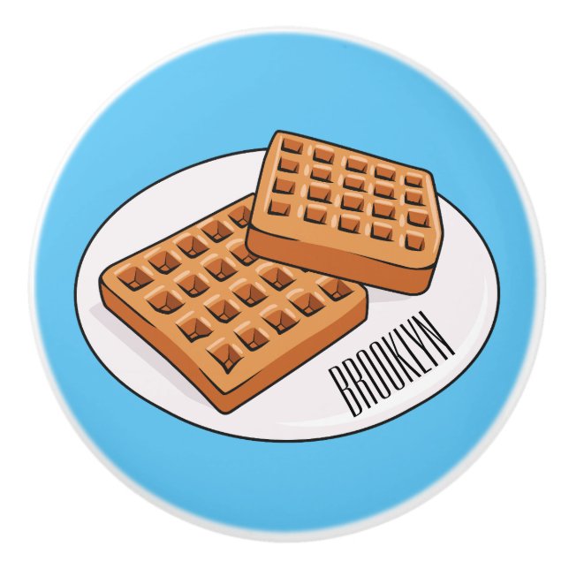 Bouton De Porte En Céramique Illustration de gaufre (Devant)