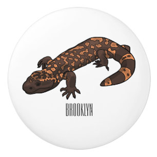Bouton De Porte En Céramique Illustration du monstre Gila
