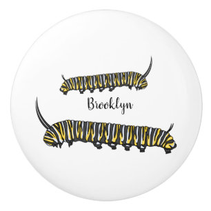 Bouton De Porte En Céramique Illustration Monarch caterpillar
