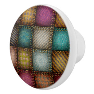 Bouton De Porte En Céramique Image rustique Patchwork