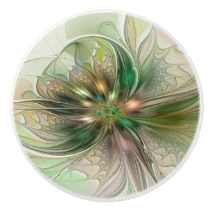 Bouton De Porte En Céramique Imaginaire coloré Moderne Abstrait Fractal