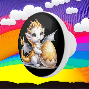 Bouton De Porte En Céramique Imaginaire des amateurs de dragon mignon