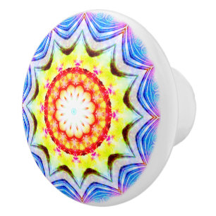 Bouton De Porte En Céramique Imaginaire Prêtre Mage Magique Vibrant Mandela