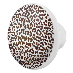 Bouton De Porte En Céramique Impression de chocolat léopard