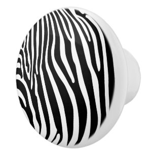 Bouton De Porte En Céramique Imprimé animalier zèbre