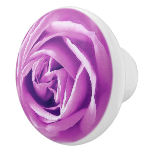Bouton De Porte En Céramique Imprimer grand Rose Lavande