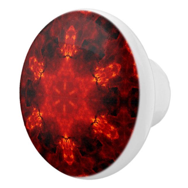 Bouton De Porte En Céramique Inferno Nexus - Fiery Kaleidoscope Art (Droite)