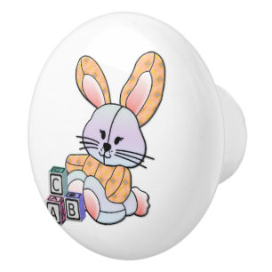 Bouton De Porte En Céramique Infirmière personnalisée - Lapin