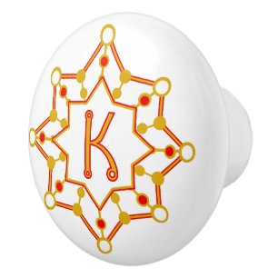 Bouton De Porte En Céramique Initiale personnalisée moderne rétro du milieu du 