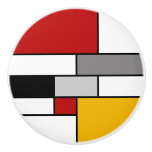 Bouton De Porte En Céramique Inspiration mondrienne colorée