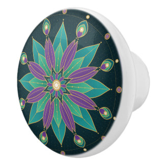 Bouton De Porte En Céramique Inspiré de mandala 