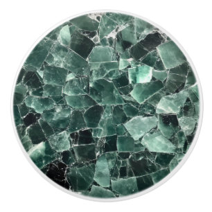 Bouton De Porte En Céramique Jade Crystal Motif