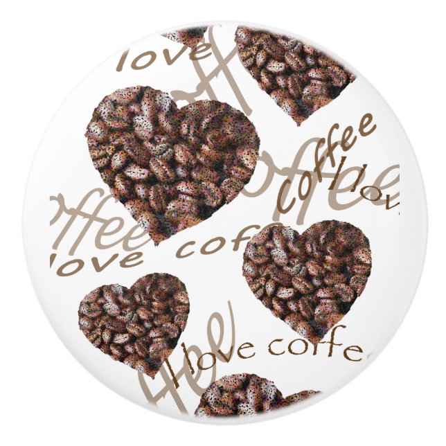 Bouton De Porte En Céramique J'aime le café ! ! (Devant)