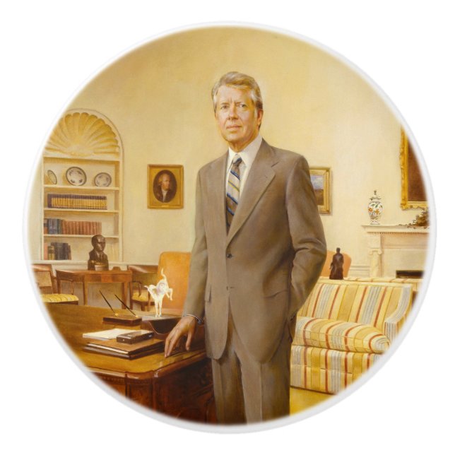 Bouton De Porte En Céramique James Earl Carter peint le portrait du président a (Devant)