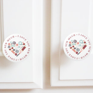 Bouton De Porte En Céramique Je T'Aime De Coudre Beaucoup Thème