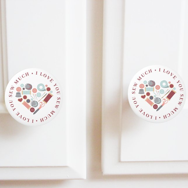 Bouton De Porte En Céramique Je T'Aime De Coudre Beaucoup Thème (Créateur téléchargé)