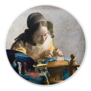 Bouton De Porte En Céramique Johannes Vermeer - The Lacemaker
