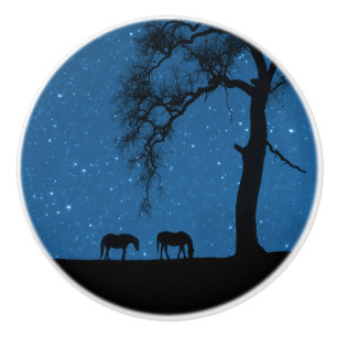 Bouton De Porte En Céramique Joli cheval de nuit