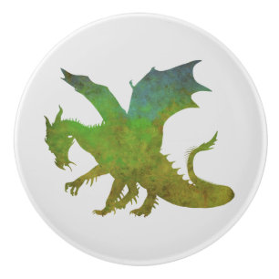 Bouton De Porte En Céramique Joli Dragon