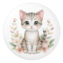 Jolie Kitty et Fleurs Pastel