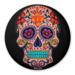 Bouton De Porte En Céramique Jour de la mort crâne de sucre Dresser Knob Pull