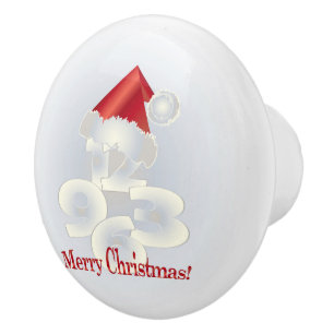 Bouton De Porte En Céramique Jour Noël