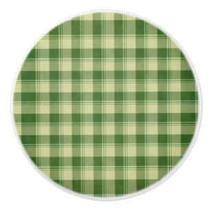 Bouton De Porte En Céramique Journée de la Saint Patrick à Plaid Vert