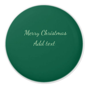 Bouton De Porte En Céramique Joyeux Noël vert plaine solo arrière - plan vacanc