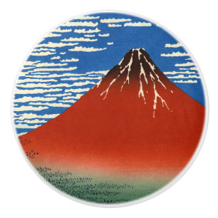 Bouton De Porte En Céramique Katsushika Hokusai - Vent Fin, Matin Clair