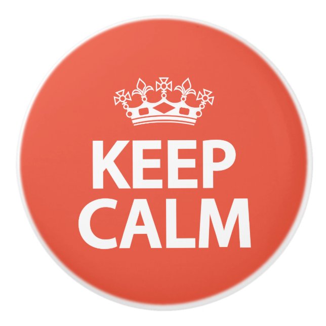 Bouton De Porte En Céramique Keep calm (Devant)