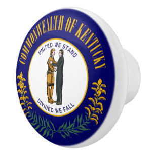 Bouton De Porte En Céramique Kentucky : Drapeau d'État américain du Commonwealt