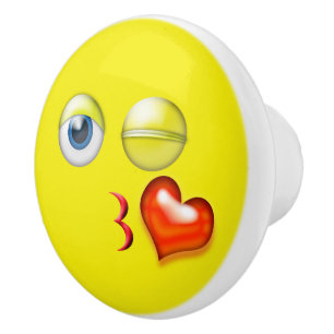 Bouton De Porte En Céramique Kiss Emoji