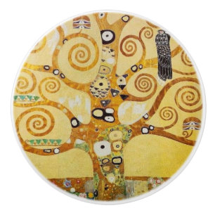 Bouton De Porte En Céramique Klimt, arbre de vie