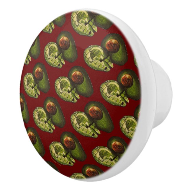 Bouton De Porte En Céramique Knobs Avocado (Droite)