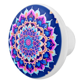 Bouton De Porte En Céramique Knobs & Pulls Mandala symétriques