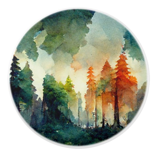 Bouton De Porte En Céramique La forêt (nature) (Devant)