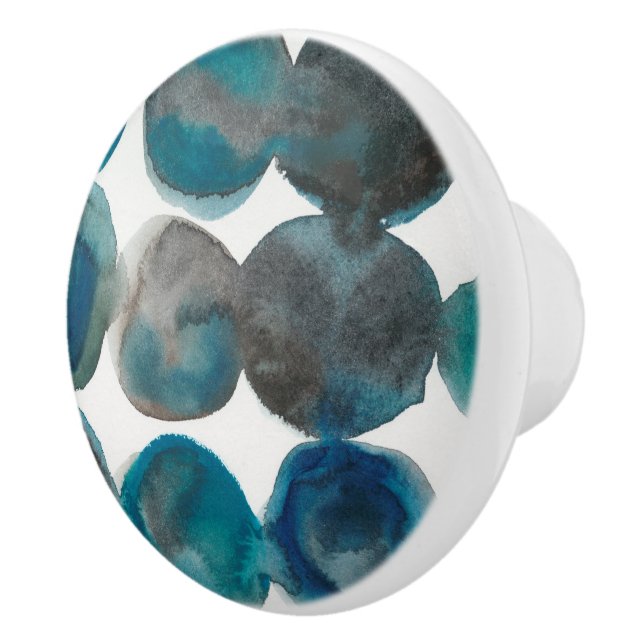 Bouton De Porte En Céramique La Mer - cercles (Droite)