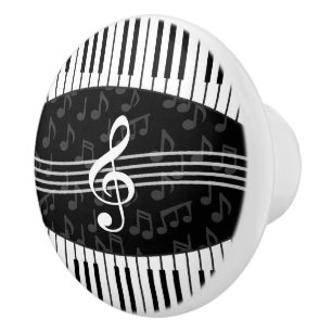 Bouton De Porte En Céramique La musique élégante note des clés de clef tripl