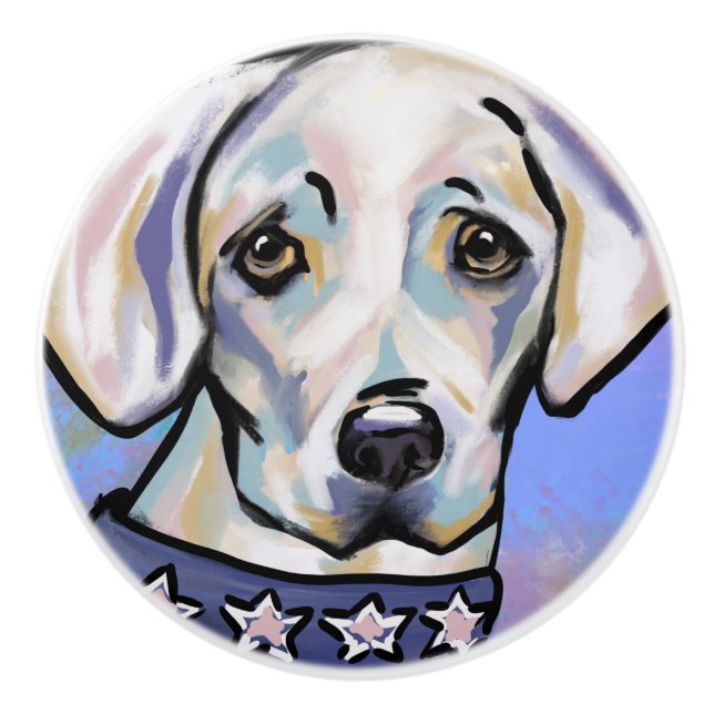 Bouton De Porte En Céramique Labrador Retriever (Devant)
