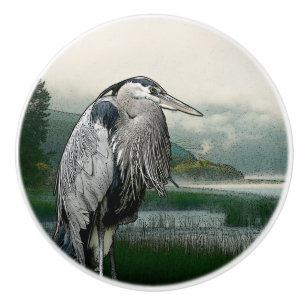Bouton De Porte En Céramique Lac heron