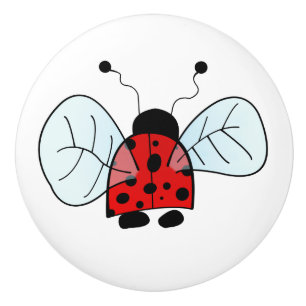 Bouton De Porte En Céramique Ladybird