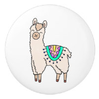 lama alpaga de dessin animé souriant et heureux