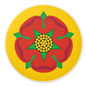 Bouton De Porte En Céramique Lancashire Comté Symbole Drapeau Royaume-Uni Breta