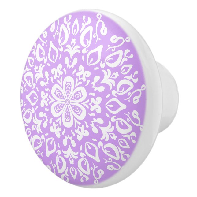 Bouton De Porte En Céramique Lavender Mandala (Droite)