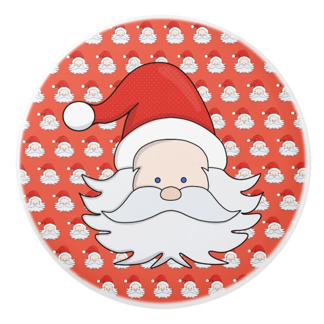 Bouton De Porte En Céramique Le mignon Père Noël (Devant)