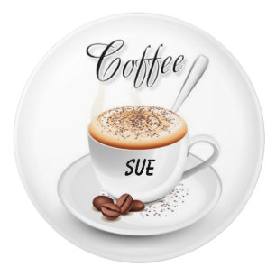 Bouton De Porte En Céramique Le nom fait sur commande Café-A inspiré les