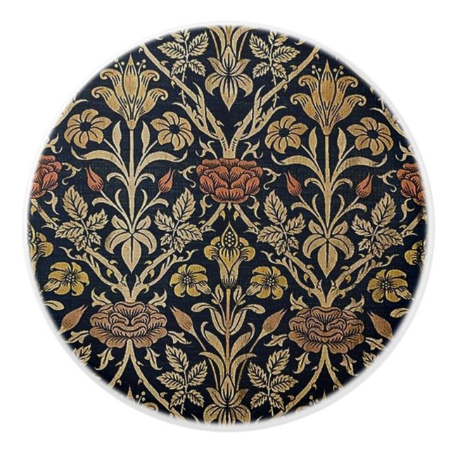 Bouton De Porte En Céramique Le nouveau d'art, motif d'époque de belle, cru, (Devant)